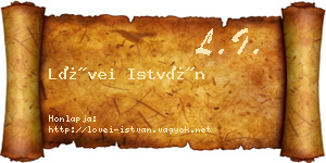 Lövei István névjegykártya